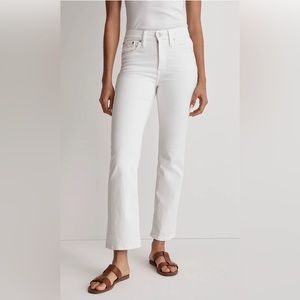 NWT Madewell Mid-Rise Kick Out Flare Jeans in Pure White Sz 29